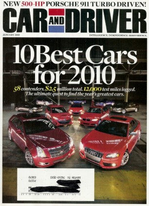CAR & DRIVER 2010 JAN - 911 TURBO, THE TEN BEST, HIGH $ SUVs DUEL